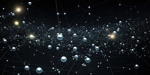 Wall Mural - ai generated. ai generative. abstract network atom abstract decoration space galaxy background. grap