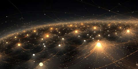 Wall Mural - ai generated. ai generative. abstract network atom abstract decoration space galaxy background. grap