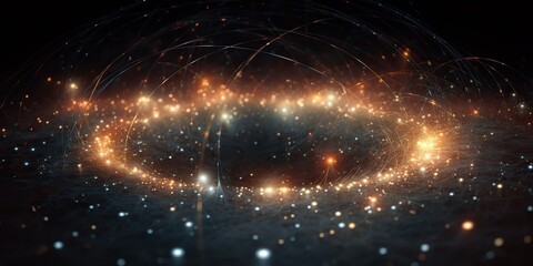 Wall Mural - ai generated. ai generative. abstract network atom abstract decoration space galaxy background. grap