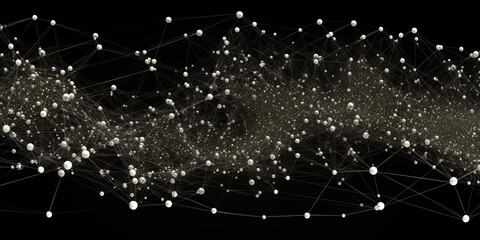 Wall Mural - ai generated. ai generative. abstract network atom abstract decoration space galaxy background. grap