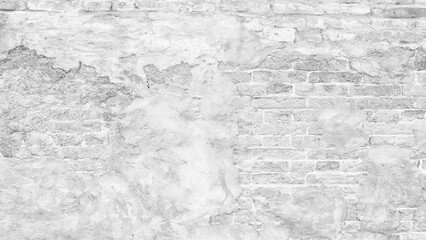 Wall Mural - Abstract white brick wall texture for pattern background. wide panorama picture. with copy space design for web banner