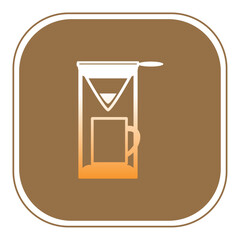 coffee maker vector icon with brown background