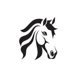 Fototapeta Konie - Creative Horse Elegant Logo Symbol Design Illustration Vector on a white background. Logo, icon style. Black and white