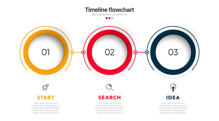 Poster - Timeline infographic design with options or steps. Infographics for business concept. Can be used for presentations workflow layout, banner, process, diagram, flow chart, info graph, annual report.