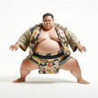 sumo wrestler on white background. Generative AI