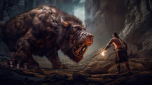 Illustration About The Myth Of Hercules And The ERYMANTHUS BOAR - AI Generated Image.