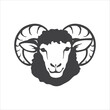 Sheep head with horns icon. Lamb head symbol icon design. Sheep head icon. Vector illustration. 