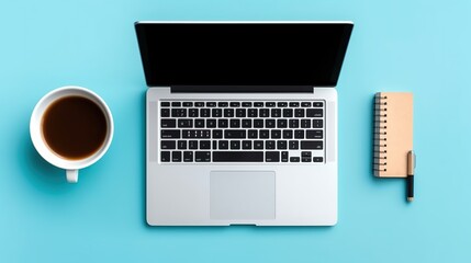 Wall Mural - cup of coffee and laptop