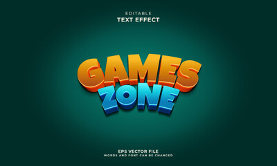 Poster - 3d games zone text effect
