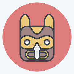 Icon Mask 2. related to American Indigenous symbol. color mate style. simple design editable