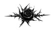 enigmatic black rose with thorns isolated on a transparent background for design layouts