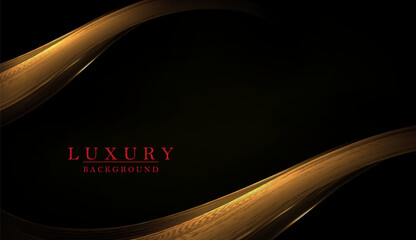Wall Mural - Black illustration , golden abstract shiny shape, fine texture