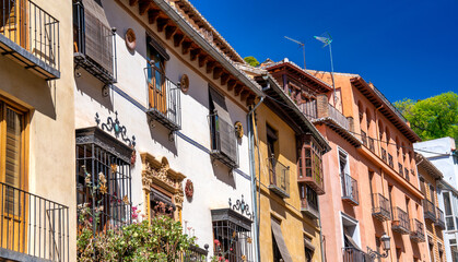 Wall Mural - City homes on a sunny day - Granada