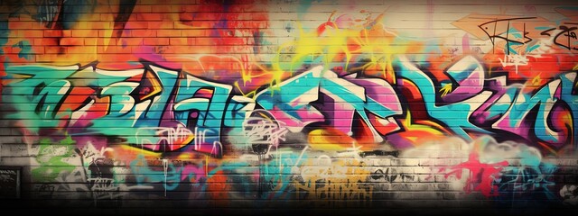 graffiti wall abstract background, Generative Ai not real photo, idea for artistic pop art background backdrop