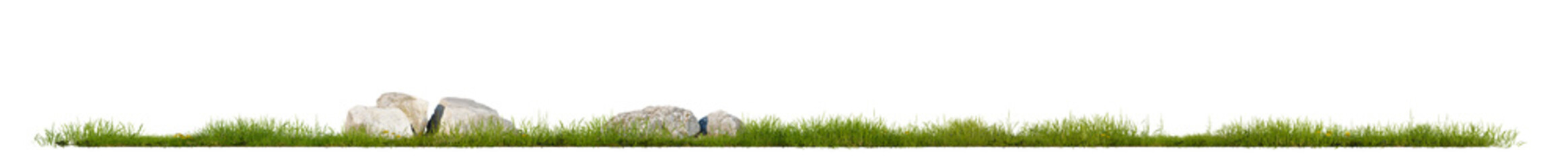 Aufkleber - grass line and rock  PNG transparent file no background, 3d illustration rendering