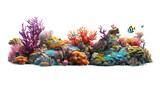 Fototapeta Do akwarium - Tropical coral reef with sea fish, beautiful underwater world idea concept, isolated on white transparent background, ai generate