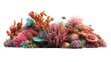 Fototapeta Fototapety do akwarium - Tropical coral reef with sea fish, beautiful underwater world idea concept, isolated on white transparent background, ai generate