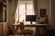 © nsit0108 - Cozy workspace computer. Generate Ai