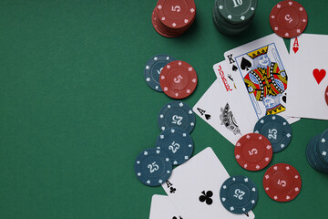 Concept of gambling, Poker gambling game, accessories for poker