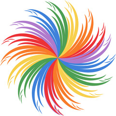 Wall Mural - Rainbow flower shape PNG  2023060521