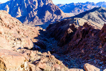 Wall Mural - Landscape in Sinai mountains at the Sinai peninsula in Egypt