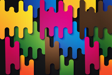 Wall Mural - Colorful puzzle background vector. Colorful abstract design background vector.