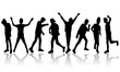 © eobrazy_pl - Happy dancing boys silhouettes concept vector illustration