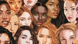 © Salsabila Ariadina - Vector illustration of a diverse group of beautiful women with natural beauty and glowing smooth skin, Generative AI