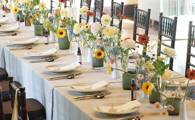 Wall Mural - table setting in a restaurant