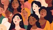 © Salsabila Ariadina - Vector illustration of a diverse group of beautiful women with natural beauty and glowing smooth skin, Generative AI