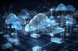 © Sandu - Cloud data sharing background, ai generated