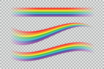 Wall Mural - Rainbow wave and stripe with transparency effect. Vector