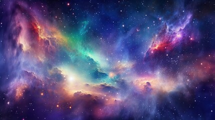 Wall Mural - stary night cosmos. universe science astronomy. colorful space galaxy cloud nebula. generative ai fo