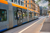 Fototapeta Miasto - Straßenbahn der LVB, Leipziger Verkehrsbetriebe, Bahn, Leipzig, Sachsen, Deutschland
