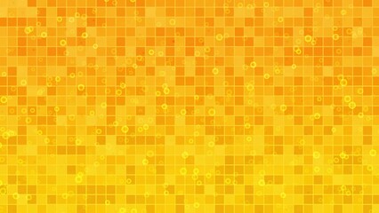 Wall Mural - Abstract orange background with twinkling squares and circles, 4K motion background.