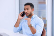 © Martina Monti/peopleimages.com - Phone call, planning and businessman talking to a contact, networking and mobile communication in an office. Corporate, employee and man or professional in conversation using a smartphone app