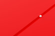 © Cagkan - White sphere moving on or following a path on red background with copy space.