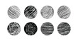 © Vallabh soni - Grunge halftone handmade sketch drawing spherical textures set. Vector elements in the form of a circle