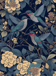 floral and birds pattern vintage style.