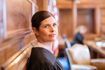 Wall Mural - Judge standing in courtroom