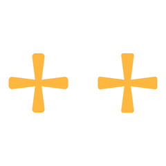 Religious symbol of christians cross sign on white background.