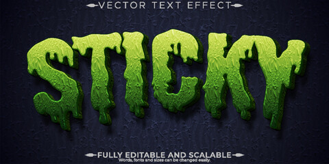 Sticky zombie text effect, editable monster and scary text style