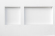 background of white wall with indentation in plastered wall forming a natural rack