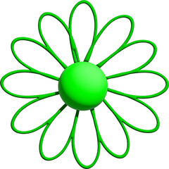 Wall Mural - 3D Green groovy flower