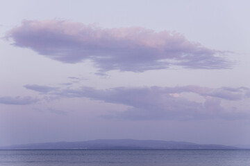 clouds in the blue evening sky