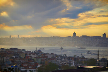 Wall Mural - Scenic view of Uskudar district on the Asian side of Istanbul, Turkey