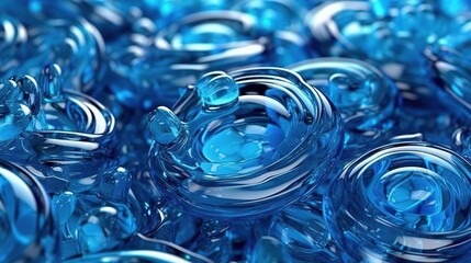 Sticker - blue water drops