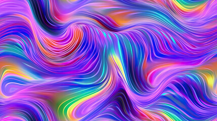 Wall Mural - wavy liquid colorful flow background - by generative ai