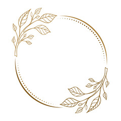 Wall Mural - vector round dotted frame. floral elements decoration