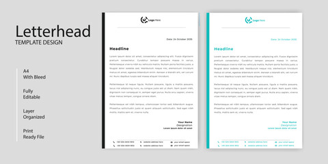 Wall Mural - Simple corporate letterhead design tamolate